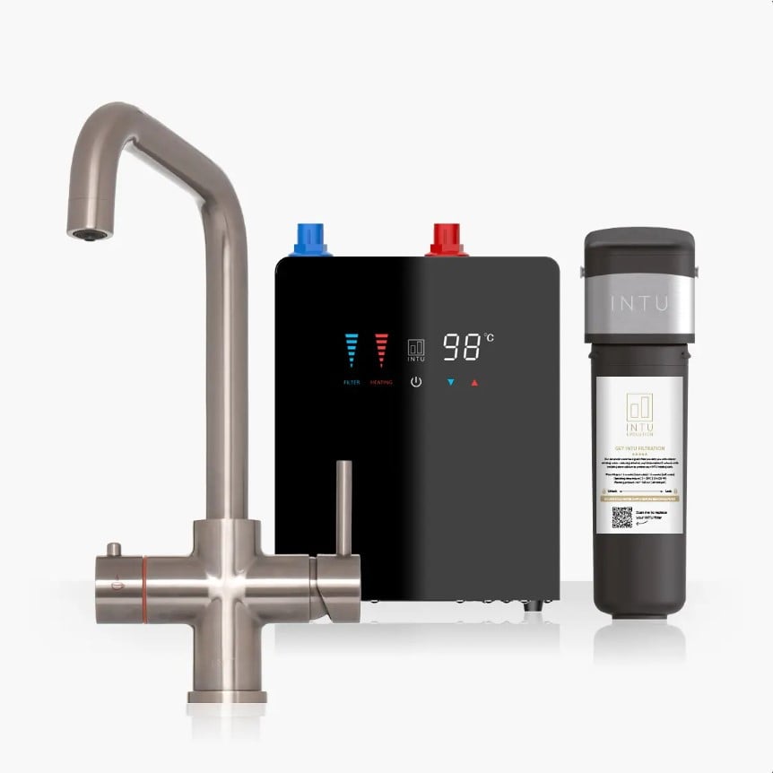 Brewmaster Brushed Nickel 4-in-1 Square Boiling Water Tap – Digital 4 Litre Tank