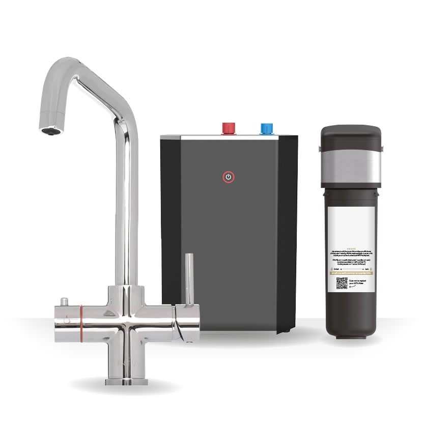 Brewmaster Chrome 3-in-1 Square Boiling Water Tap – Standard 2.4 Litre Tank