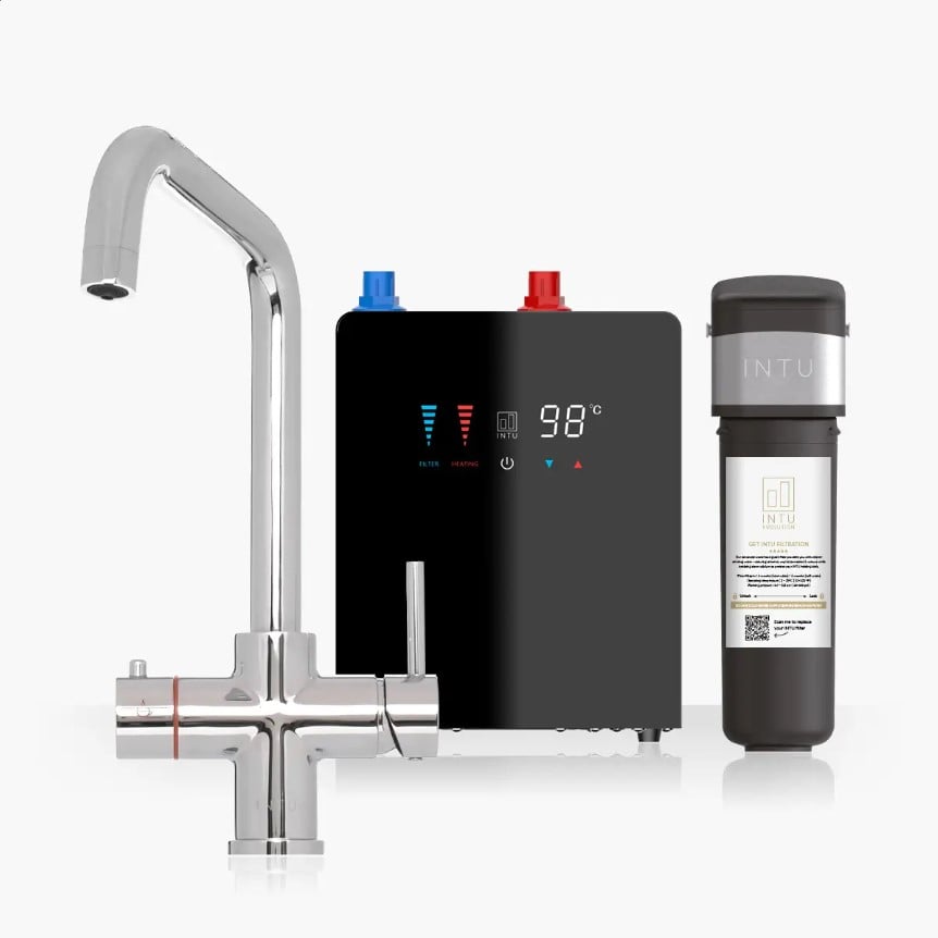 Brewmaster Chrome 4-in-1 Square Boiling Water Tap – Digital 4 Litre Tank