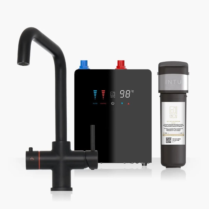 Brewmaster Matt Black 4-in-1 Square Boiling Water Tap – Digital 4 Litre Tank