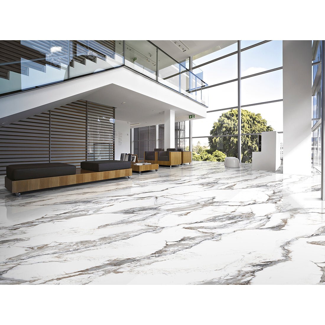 Calacatta Borghini Marble Effect 60x120cm Grey Matt Anti Slip Porcelain Wall and Floor Tile - TILES Paradise