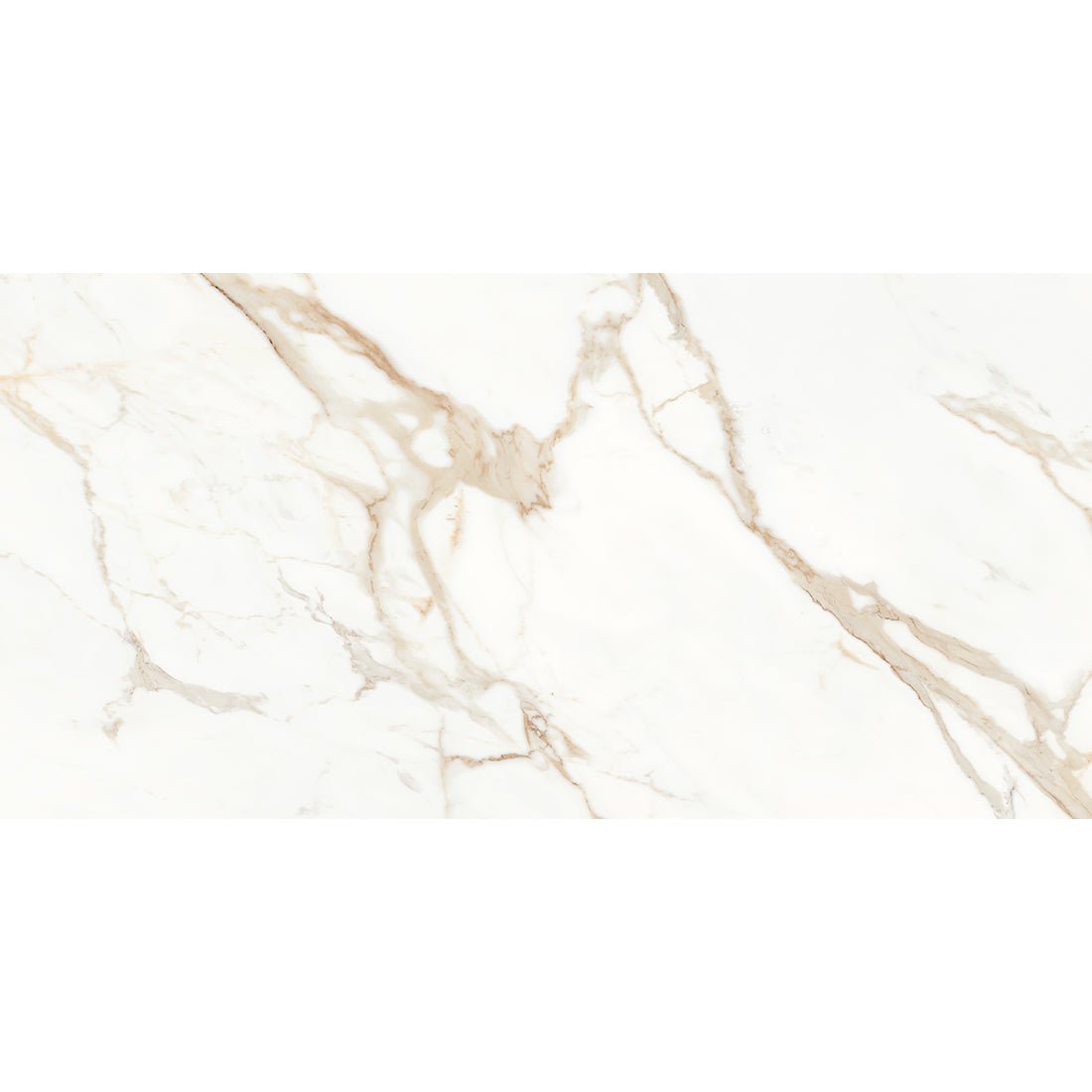 Calacatta Cremino Beige Marble Effect Polished Porcelain Wall & Floor Tile 60x120cm - TILES Paradise