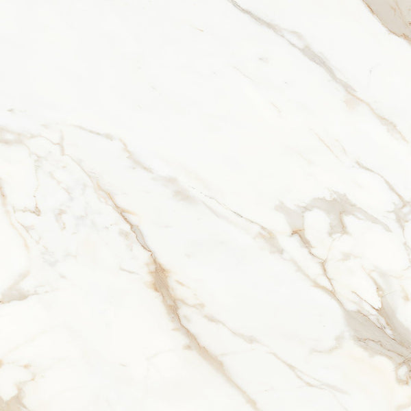 Calacatta Cremino Beige Marble Effect Polished Porcelain Wall & Floor Tile 60x60cm