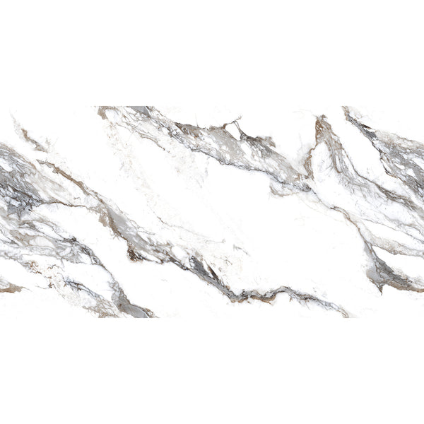 Calacatta Borghini Grey Marble Effect Polished Porcelain Wall & Floor Tile 60x120cm