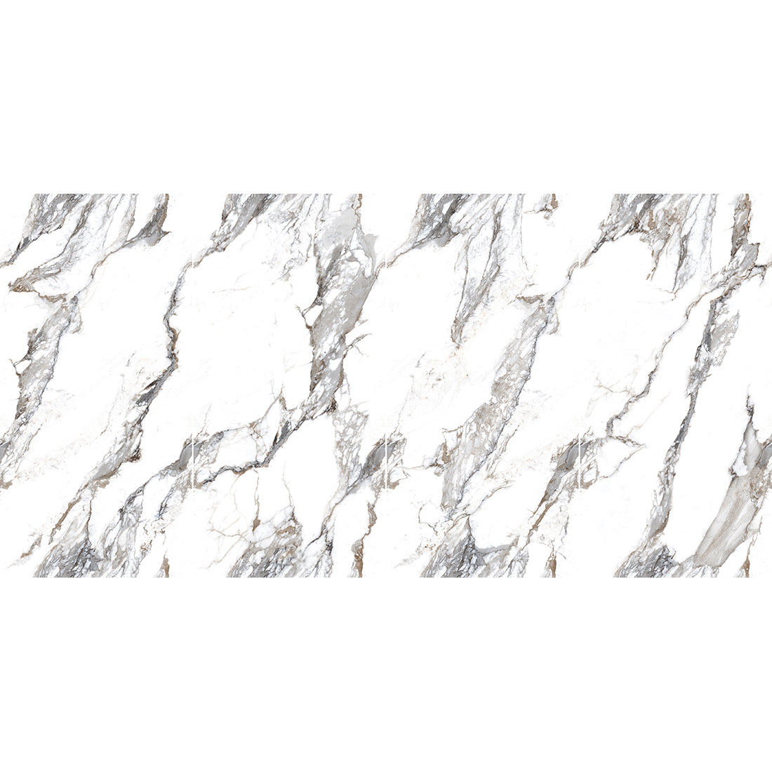 Calacatta Borghini Marble Effect 60x120cm Grey Polished Porcelain Wall and Floor Tile