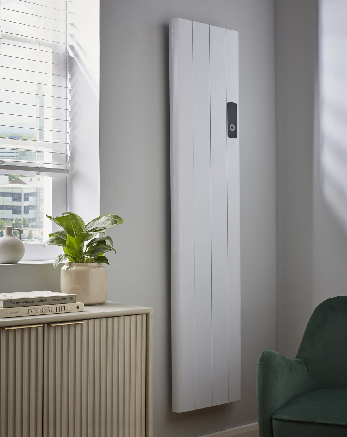 Calora White Vertical Smart Electric Radiator