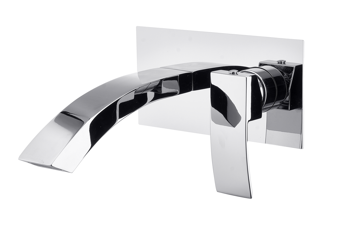 Calvera Chrome Square Wall Mounted Basin Mixer Tap