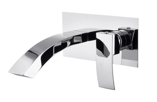 Calvera Chrome Square Wall Mounted Basin Mixer Tap