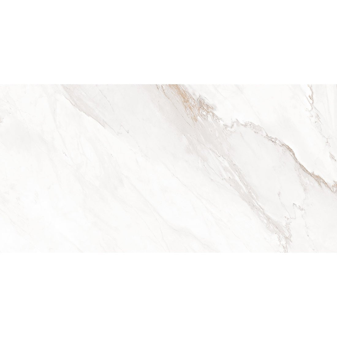 Carrara Gold White Marble Effect Gloss Ceramic Wall Tile 30x60cm - TILES Paradise