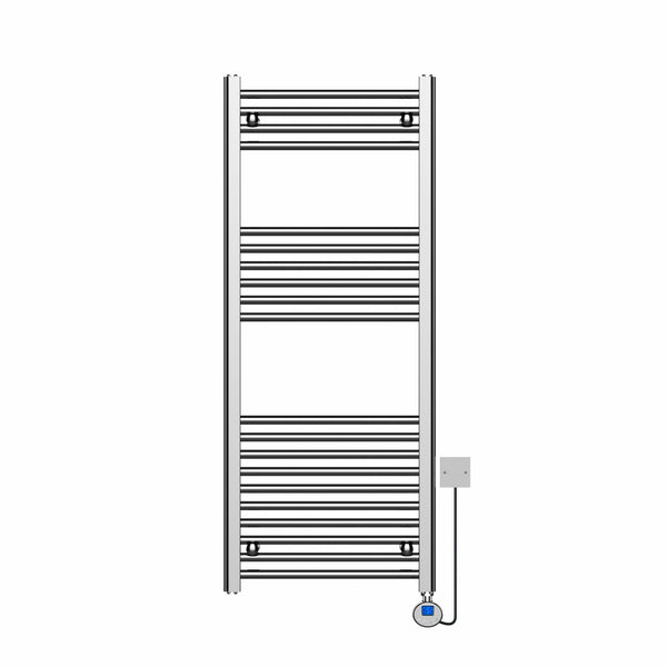 Chrome Electric Straight Ladder Towel Rail – 800x500mm, Thermostatic