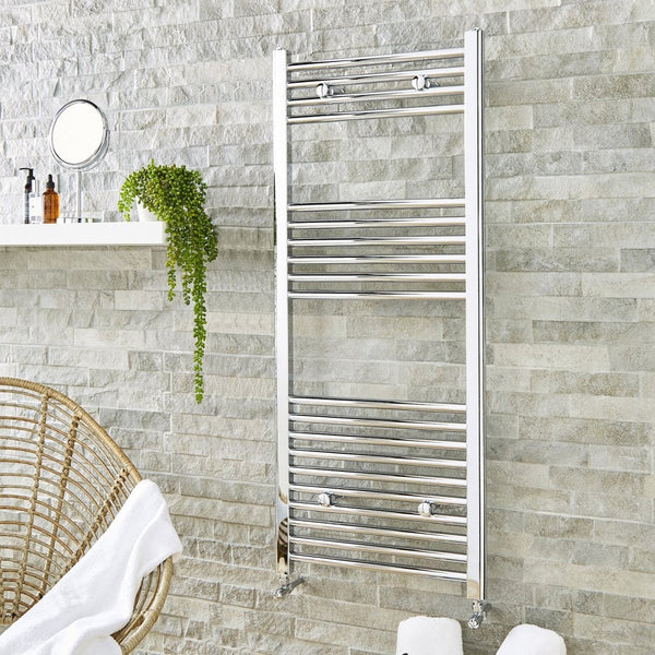 Chrome Straight Ladder Heated Towel Rail – 22mm Bars