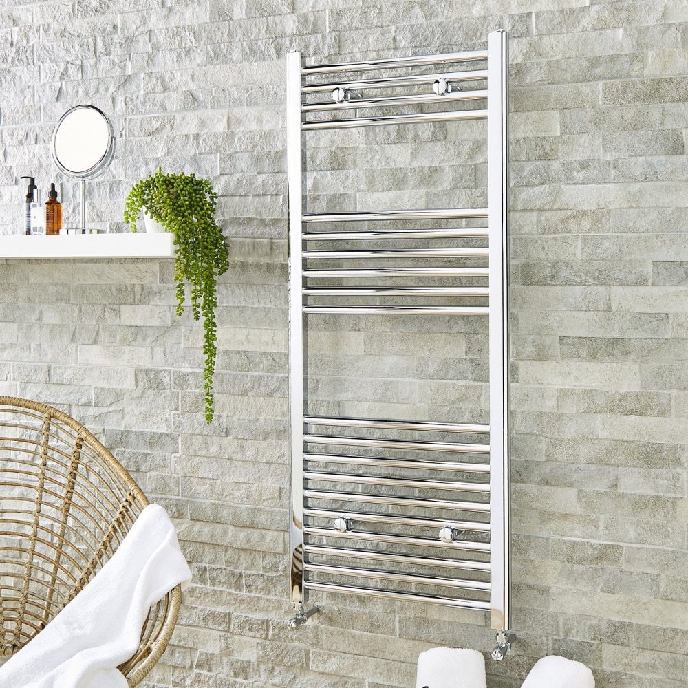 Chrome Straight Ladder Heated Towel Rail – 22mm Bars