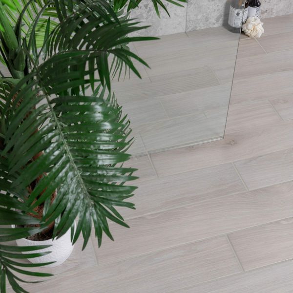 Ruble White Wood Effect Matt 15x90cm Porcelain Wall and Floor Tile