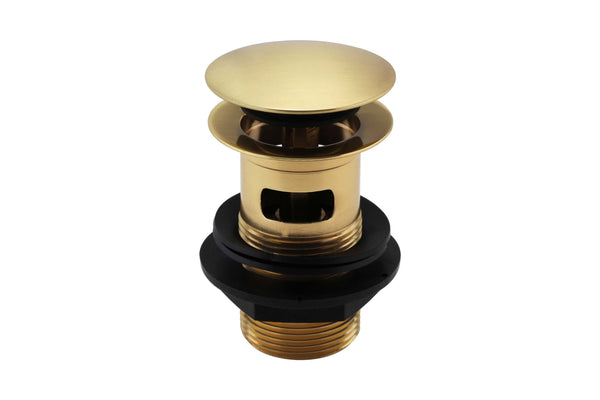Click Clack Basin Waste – Brushed Brass – Slotted (basin with overflow)