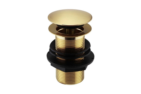 Click Clack Basin Waste – Brushed Brass – Unslotted (basin without overflow)