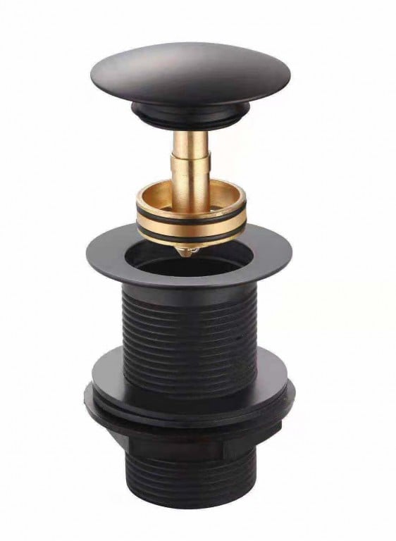 Click Clack Basin Waste – Matt Black – Unslotted (basin without overflow)