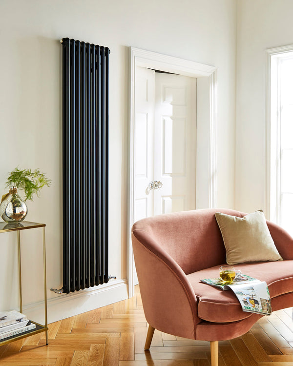 Colenzo Black Vertical 2 Column Radiator – 1800x335mm