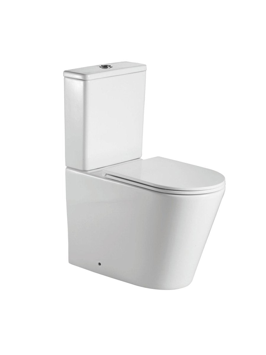 Comfort Height Rimless Close Coupled Toilet with Soft Close Seat – AERIS Comfort Range - TILES Paradise