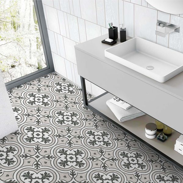 Twilight Dark Grey Matt 45x45cm Patterned Ceramic Wall & Floor Tiles