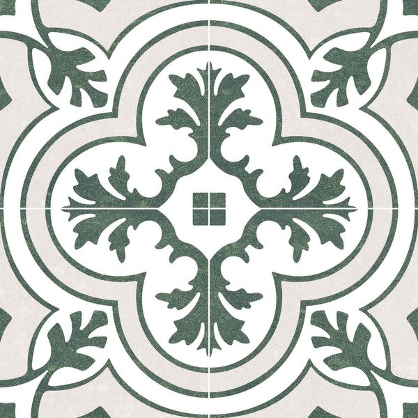 Twighlight Green Matt 45x45cm Patterned Ceramic Wall Floor Tiles