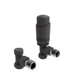 Designer Thermostatic Radiator Valve Twin Pack with Lockshield – Anthracite Grey