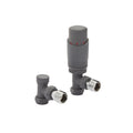 Designer Thermostatic Radiator Valve Twin Pack with Lockshield – Textured Grey