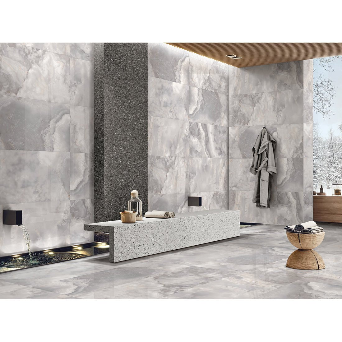 Dreamy Grey Porcelain 60x120cm Polished Wall & Floor Tile - TILES Paradise