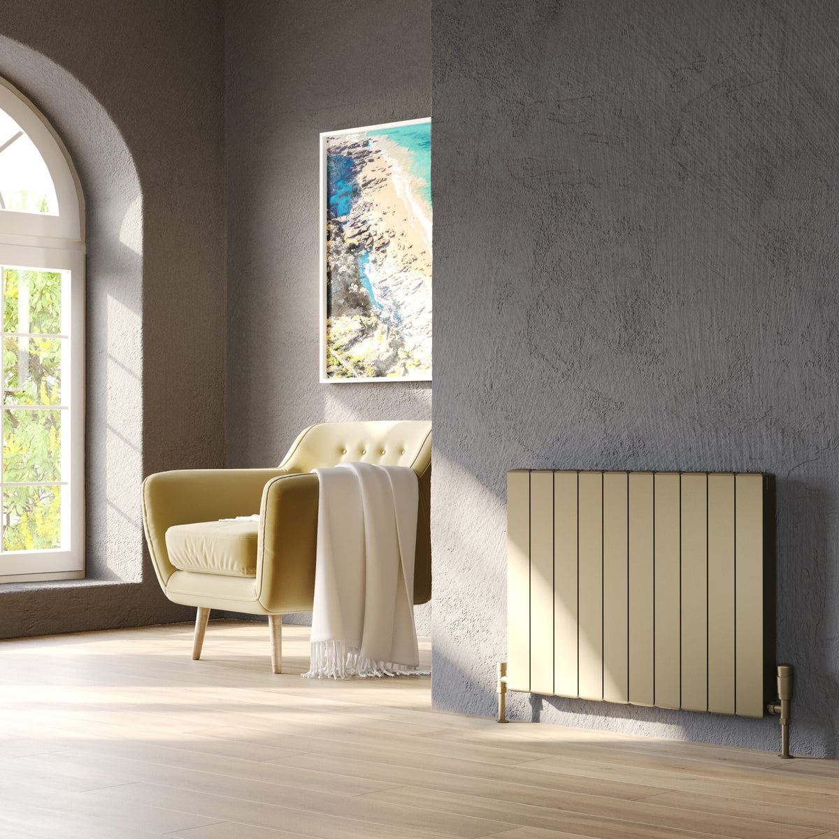 Edmea Bronze Horizontal Aluminium Radiator – Single Panel