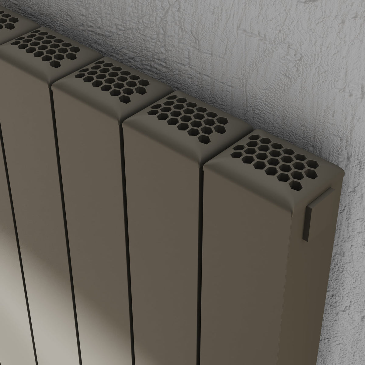 Edmea Grey Horizontal Aluminium Radiator – Single Panel