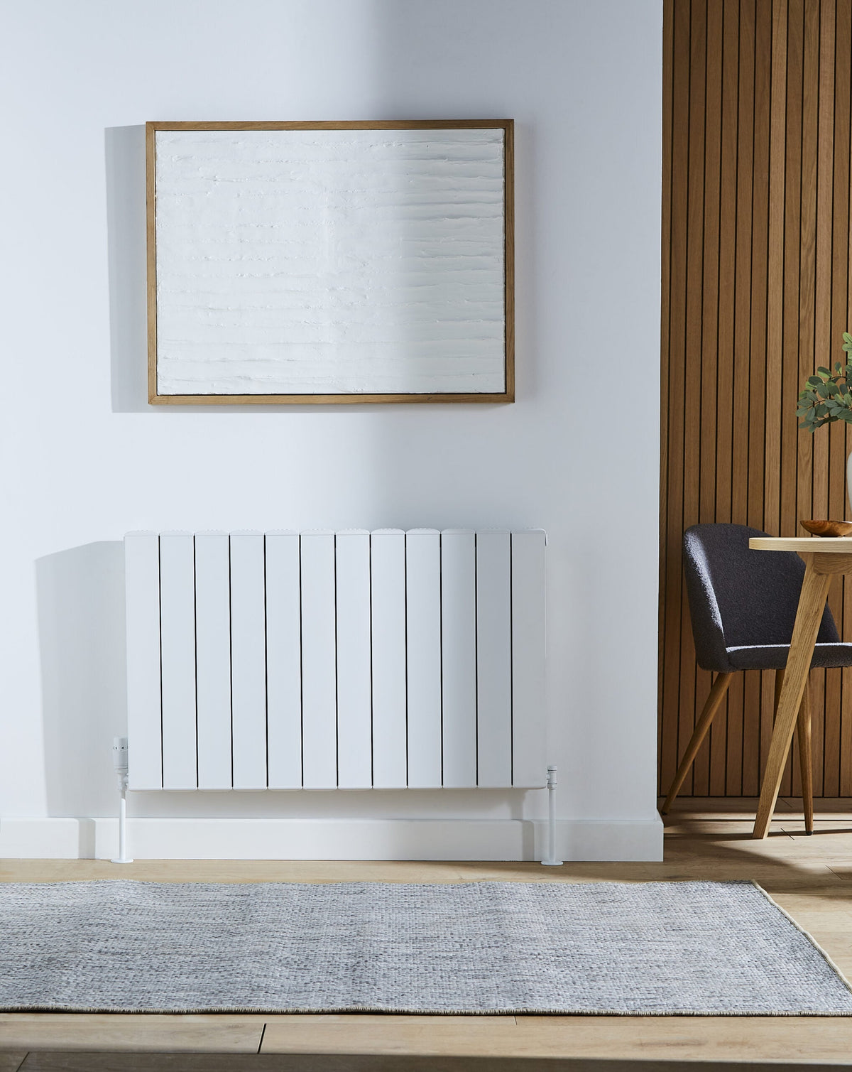 Edmea White Horizontal Aluminium Radiator – Single Panel