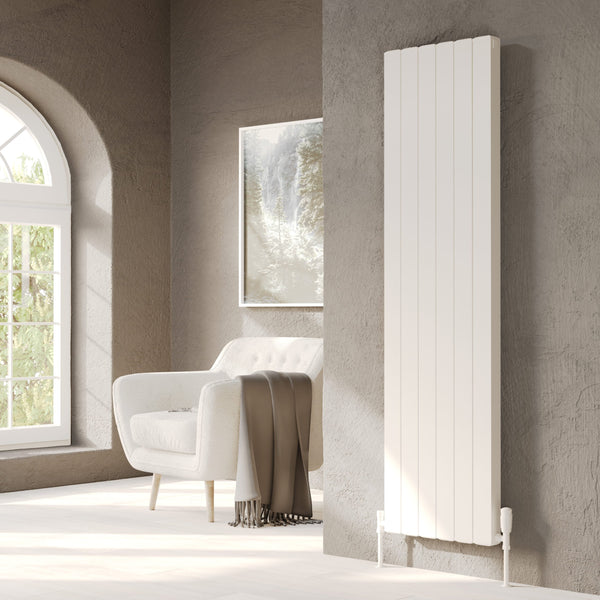 Edmea White Vertical Aluminium Radiator – Single Panel – 1801x316mm