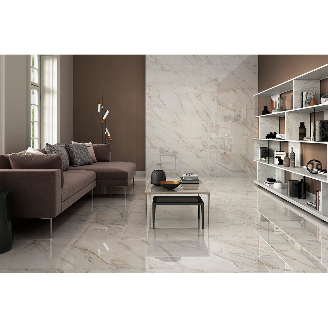 Egeo Marble 60x60cm Brown Semi Polished Wall and Floor Tile