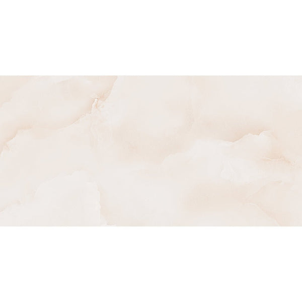 Emola Cream Onyx Effect Polished Porcelain 30x60cm Wall & Floor Tile - TILES Paradise