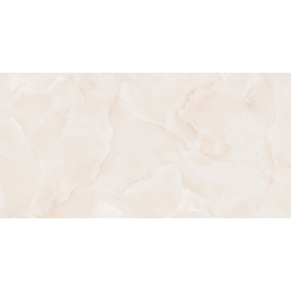 Emola Cream Onyx Effect Polished Porcelain 60x120cm Wall & Floor Tile - TILES Paradise