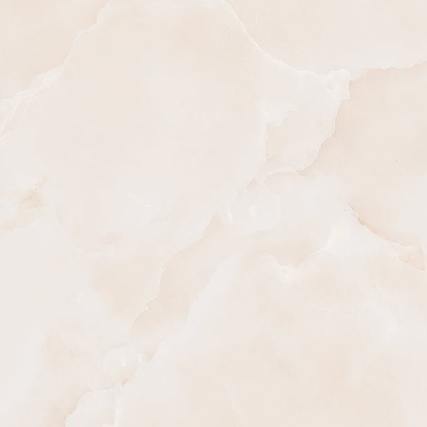 Emola Cream Onyx Effect Polished Porcelain 60x60cm Wall & Floor Tile - TILES Paradise