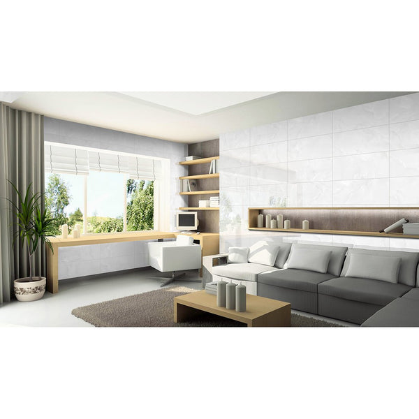 Emola Grey Onyx Effect Polished Porcelain 30x60cm Wall & Floor Tile - TILES Paradise