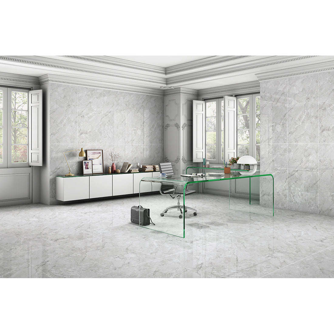 Alhambra Bianco Matt Anti-Slip Porcelain 60x120cm Kitchen Bathroom Wall Floor Tiles