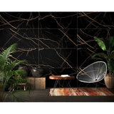 Epitome Black & Gold High Gloss Porcelain 60x120cm Kitchen Bathroom Wall & Floor Tile