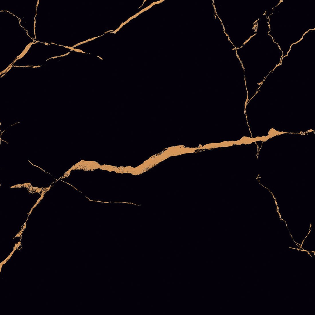 Epitome Black & Gold High Gloss Porcelain 60x60cm Kitchen Bathroom Wall & Floor Tile - TILES Paradise