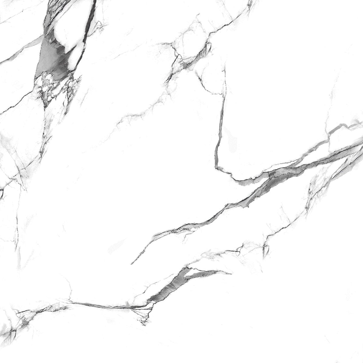 Eternal Elegance Carrara Marble Effect Polished Porcelain 60x60cm Wall and Floor Tile - TILES Paradise