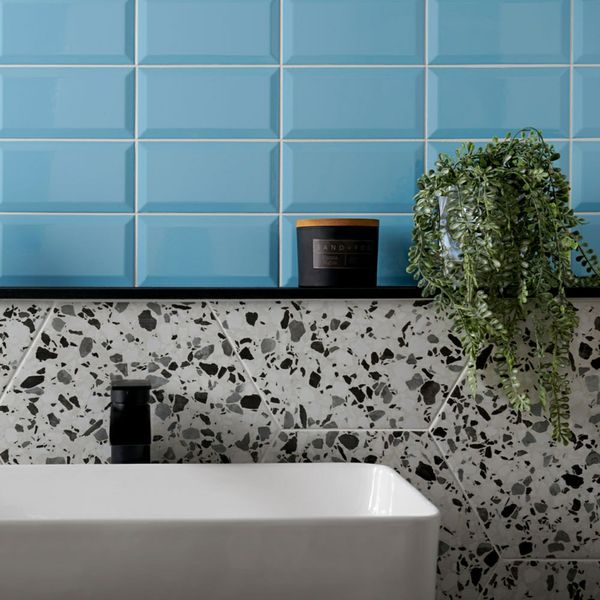 Blue Metro Tile 10x20cm Wall Tiles for kitchen and bathroom