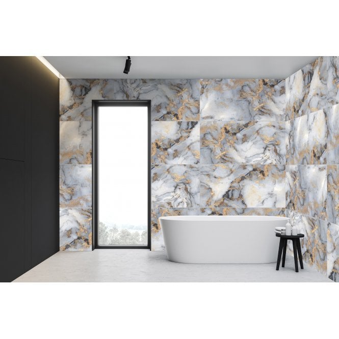 Pallet Deal: 60 Tiles (43 Sqm) Exotica Silver Polished Porcelain 60x120cm Wall and Floor Tile