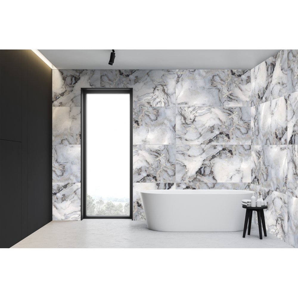 Exotica Silver Polished Porcelain 60x120cm Wall and Floor Tile