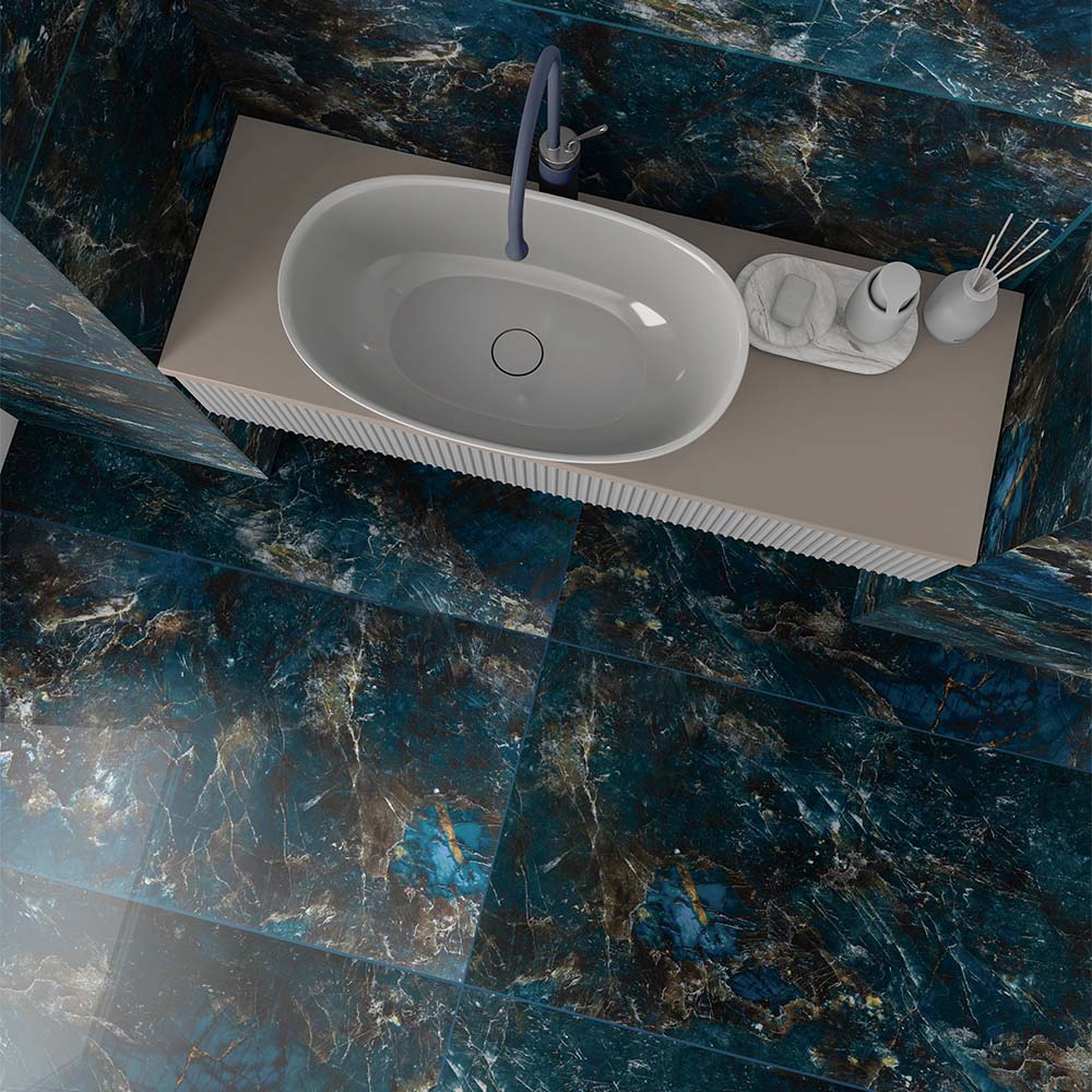 Galaxy Sky Blue Onyx Polished Porcelain 60x120cm Wall & Floor Tile - TILES Paradise