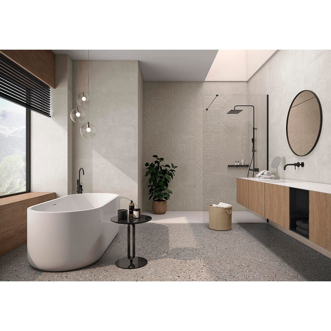Gobi Terrazzo 60x60cm Grey Matt Wall and Floor Tile - TILES Paradise