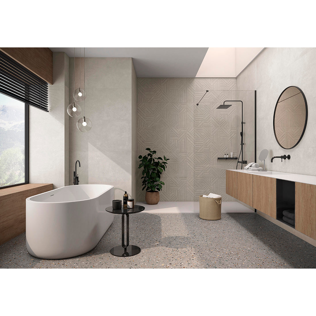 Pallet Deal: 120 Tiles (43 sq.m) Gobi Terrazzo 60x60cm Grey Matt Wall and Floor Tile