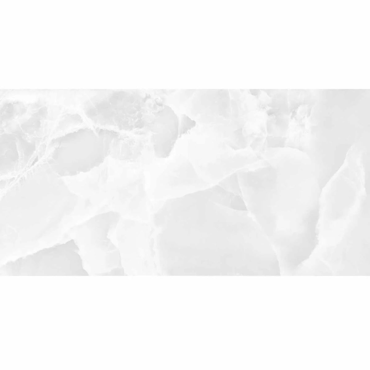 Iceland White Marble Effect Gloss Porcelain 60x120cm Wall & Floor Tile