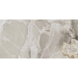 Iceland Topaz Grey Marble Effect Gloss Porcelain 60x120cm Wall & Floor Tile