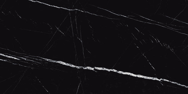 Imperio Nero Black Marble Effect Polished Porcelain 60x120cm Wall & Floor Tile