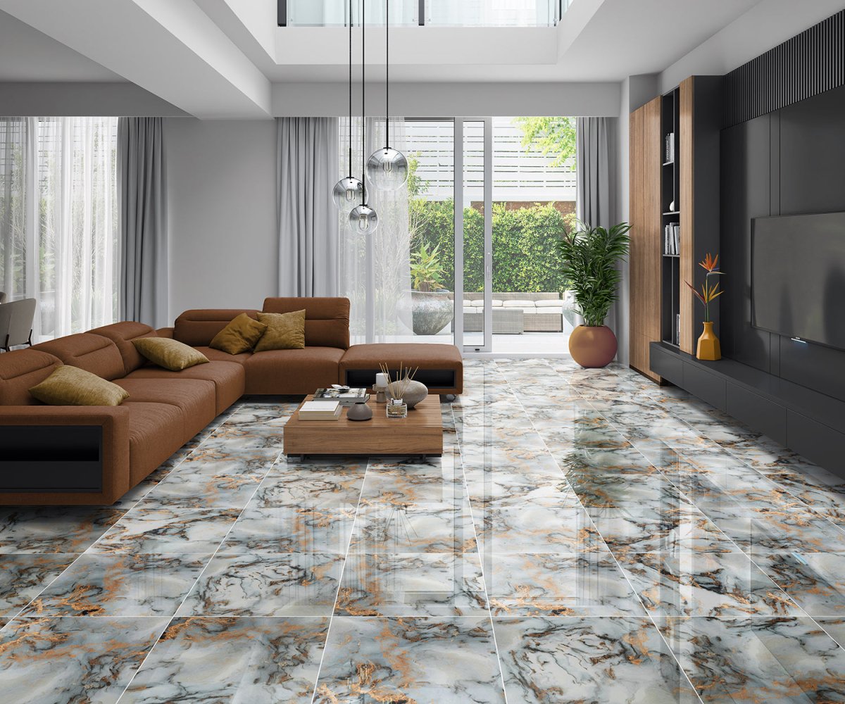 Job Lot Deal: 70 Tiles (25 sq.m) Exotica Gold Polished Porcelain 60x60cm Wall and Floor Tile - TILES Paradise
